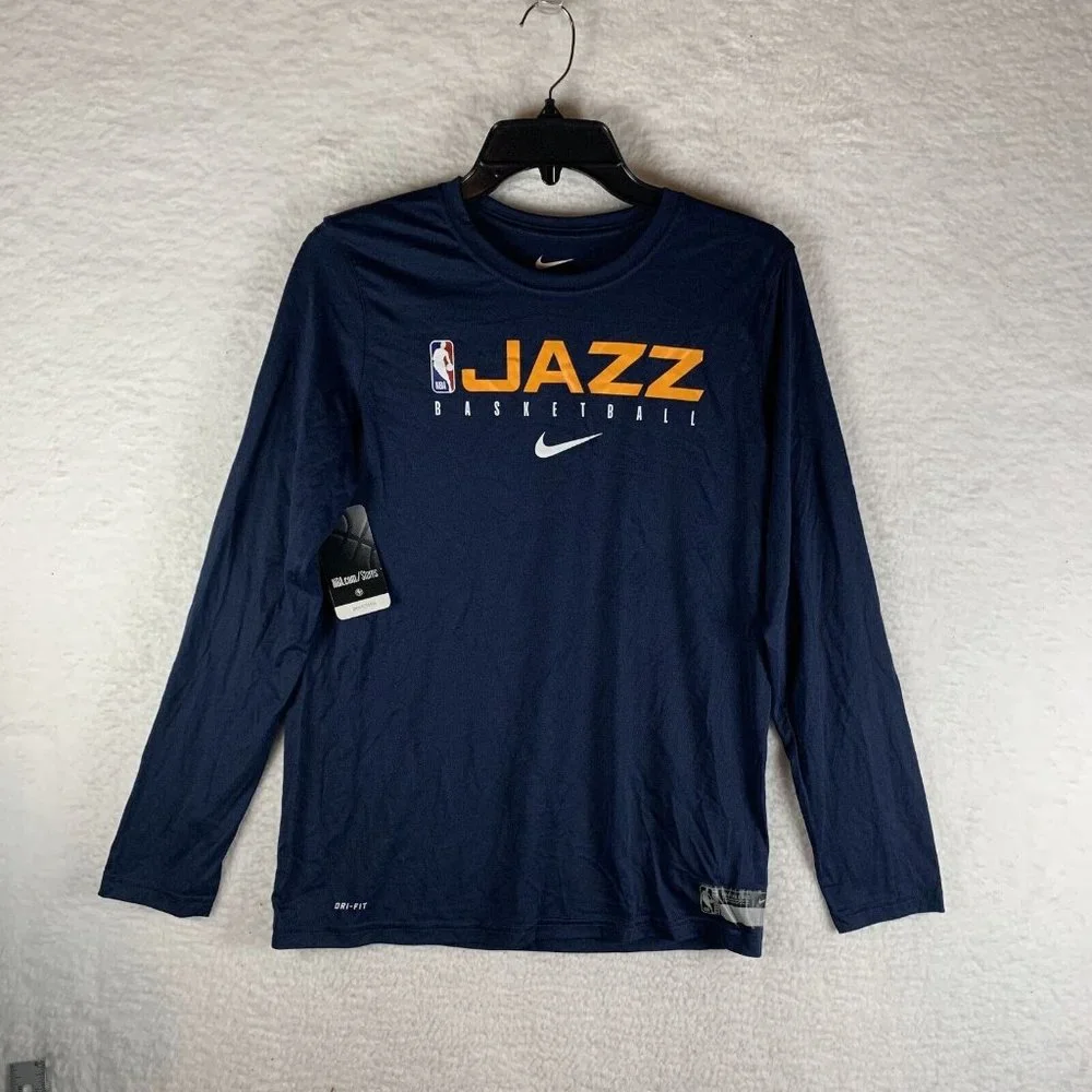 Nike T-Shirt Boys L (14/16) NBA Basketball‎ Utah Jazz Crew Neck Long Sleeve 7383